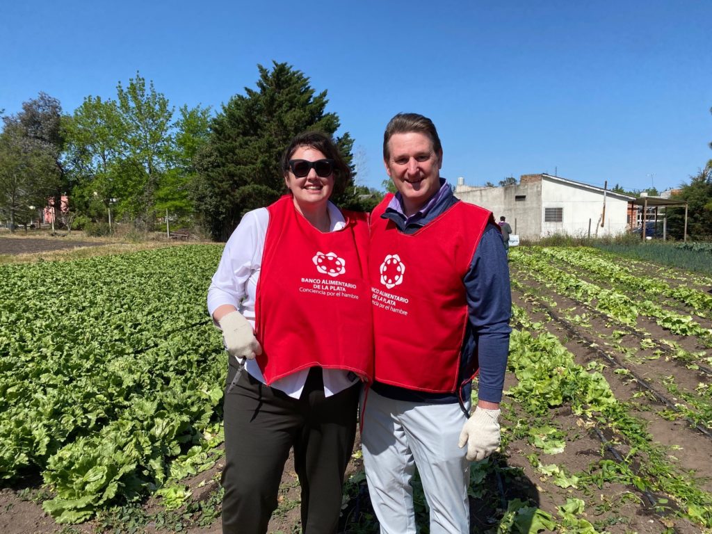 Lisa Moon and Jason Ramey visit Banco Alimentario de la Plata in Buenos Aires, Argentina, for the October 2022 Board meeting. (Photo: The Global FoodBanking Network)